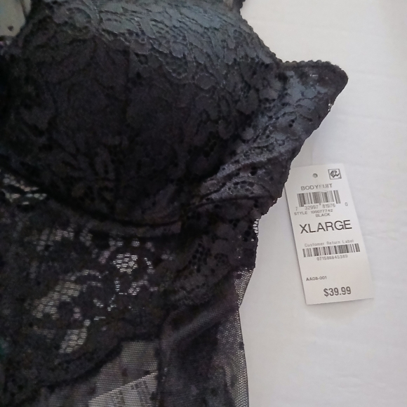 I.N.C. International Concepts Swiss Dot Lingerie Thong Bodysuit, Black, Size XL - Picture 7 of 11